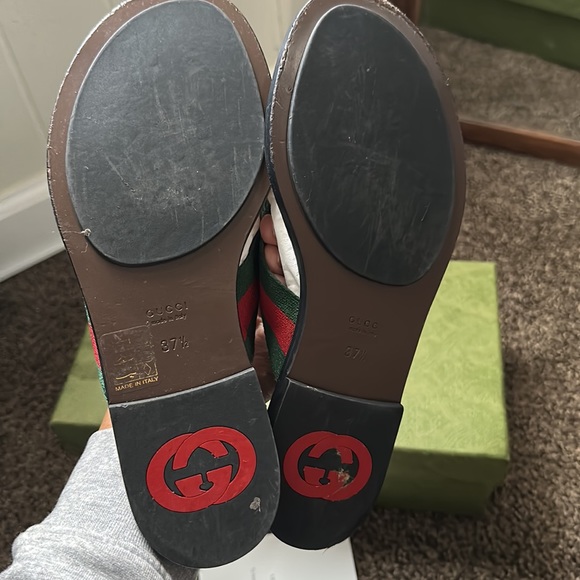 Gucci slides size 37 1/2 colors brown red and green - Picture 3 of 4